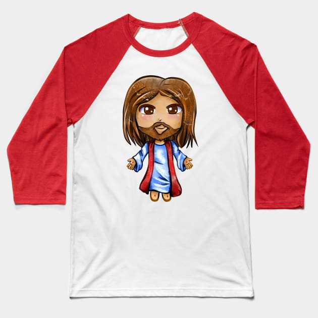 Jesus Christ Baseball T-Shirt by Yennie Fer (FaithWalkers)